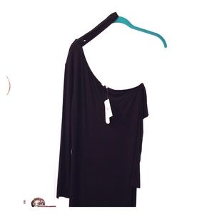 NWT  CHOCKER ONE ONE SHOULDER BLACK DRESS
